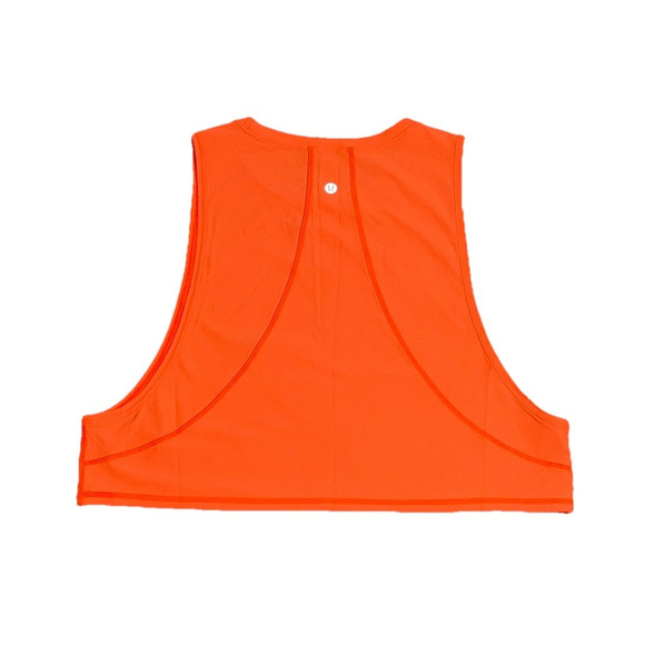 Lululemon Tops - LULULEMON MUSCLE LOVE CROP TANK TOUGH HIGHLIGHT ORANGE SZ 10